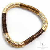 Smooth Beads Smoky Bracelet, Gold Plated Heishi Bead Bracelet, Heishi Bracelet, Heishi Stacking Bracelet,Stretchable Bracelet, New Year Gift